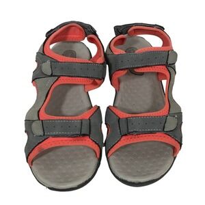 Rugged Outback Womens‎ Sport Sandals US 12 Peach/Pink Gray Hook & Loop Comfort